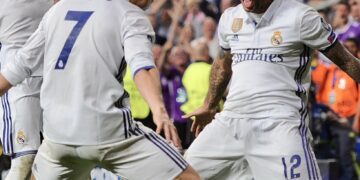 Marcelo and Cristiano Ronaldo