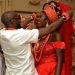 2baba unveiling Natasha Osawaru during their traditional wedding