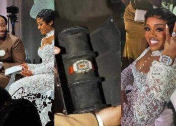 Davido Gifts Chioma $300k Richard Mille Diamond Watch at Lavish Miami White Wedding