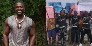Nigerian Youths Take To The Streets, Protesting Against VerydarkMan While Demanding Justice For Mohbad.