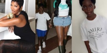 A Priceless Moment As Tiwa Savage’s Son Joins Her On Stage