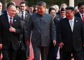 Russian President Vladimir Putin, Chinese President Xi Jinping and North Korean leader Kim Jong Un arrive at a military parade in Beijing, China