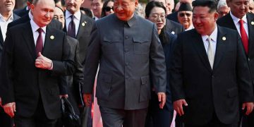 Russian President Vladimir Putin, Chinese President Xi Jinping and North Korean leader Kim Jong Un arrive at a military parade in Beijing, China
