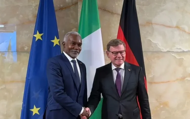 Amb. Yusuf Tuggar and his German counterpart, Minister Johann Wadephul, in Berlin.